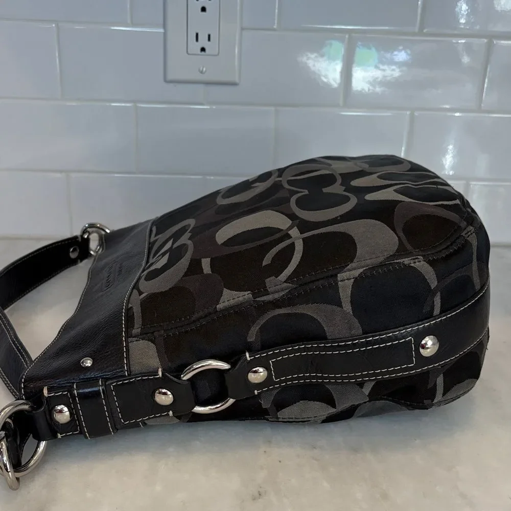 Coach Bag Purse Handbag Y2K Pocketbook Zoe Black and Gray Signature Tote